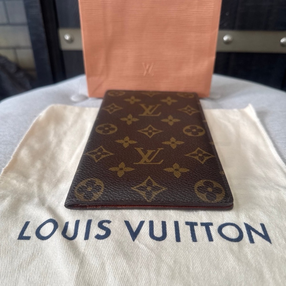 Louis Vuitton Brown Monogram Wallet / passport case / checkbook in one